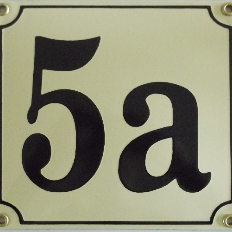 Huisnummer bord 'extra 5' 17x17 cm